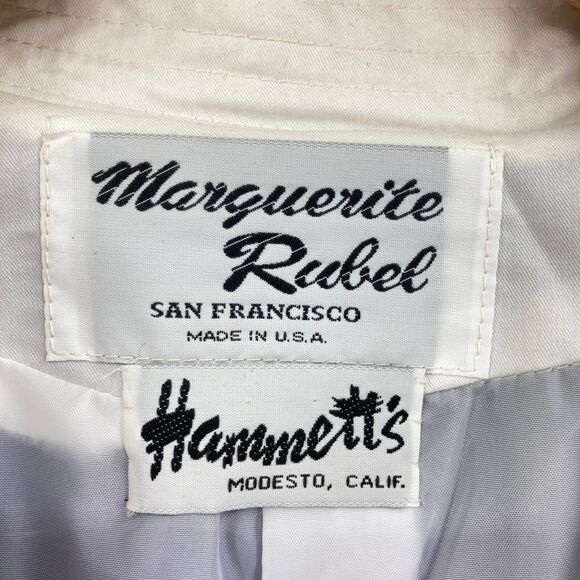 Vintage Marguerite Rubel Jacket Womens Small Blue White Patch Cotton GrandmaCore - Picture 10 of 16